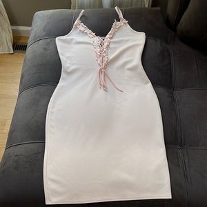 Light pink dress.